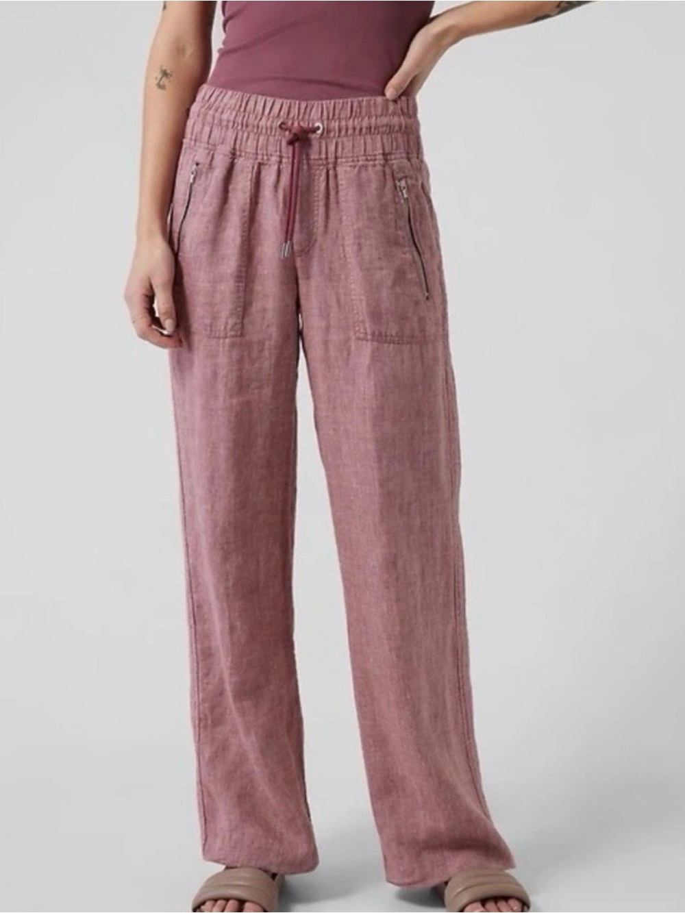 Athleta Cabo Linen Wide-Leg Pants